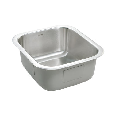 Houzer Club 17 inch Stainless Steel Square Undermount Single Bowl 8